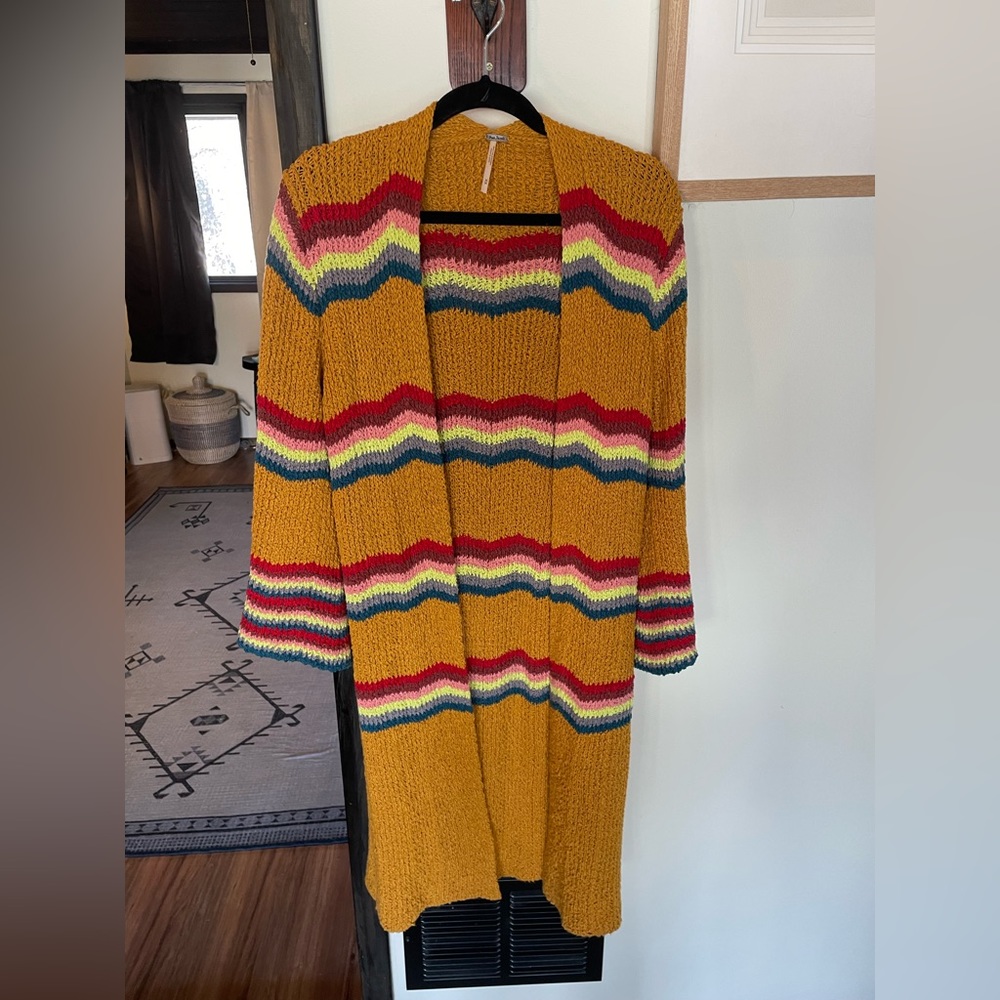 Free people knitted bell sleeve duster